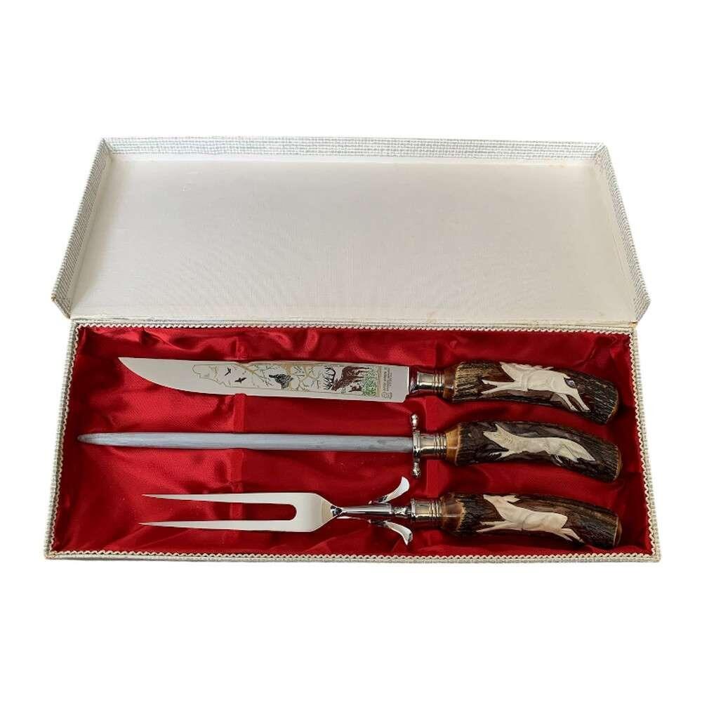 【希少・鹿柄】ANTON WINGEN JR カービングセット 3点 ナイフ オンライン ショップ 安いキッチン・日用品・その他 - 【希少・鹿柄