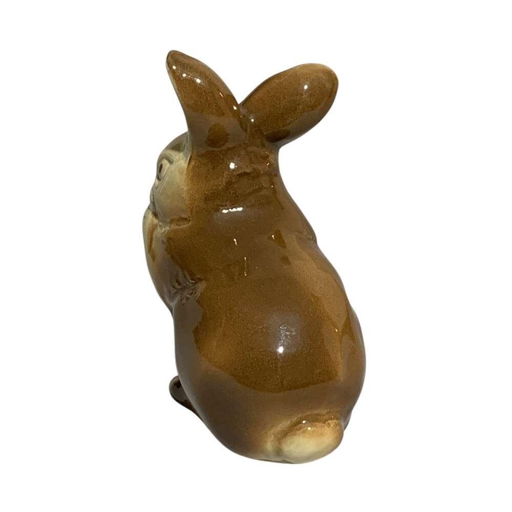 Poole Pottery Brown Rabbit Figurine Feeding