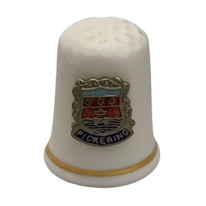 Bone China Thimble Metal Pickering Crest