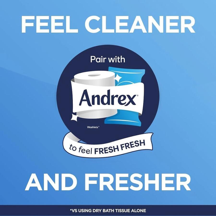 Andrex Classic Clean Washlets Flushable Moist Toilet Tissue Sheets - 36 ...