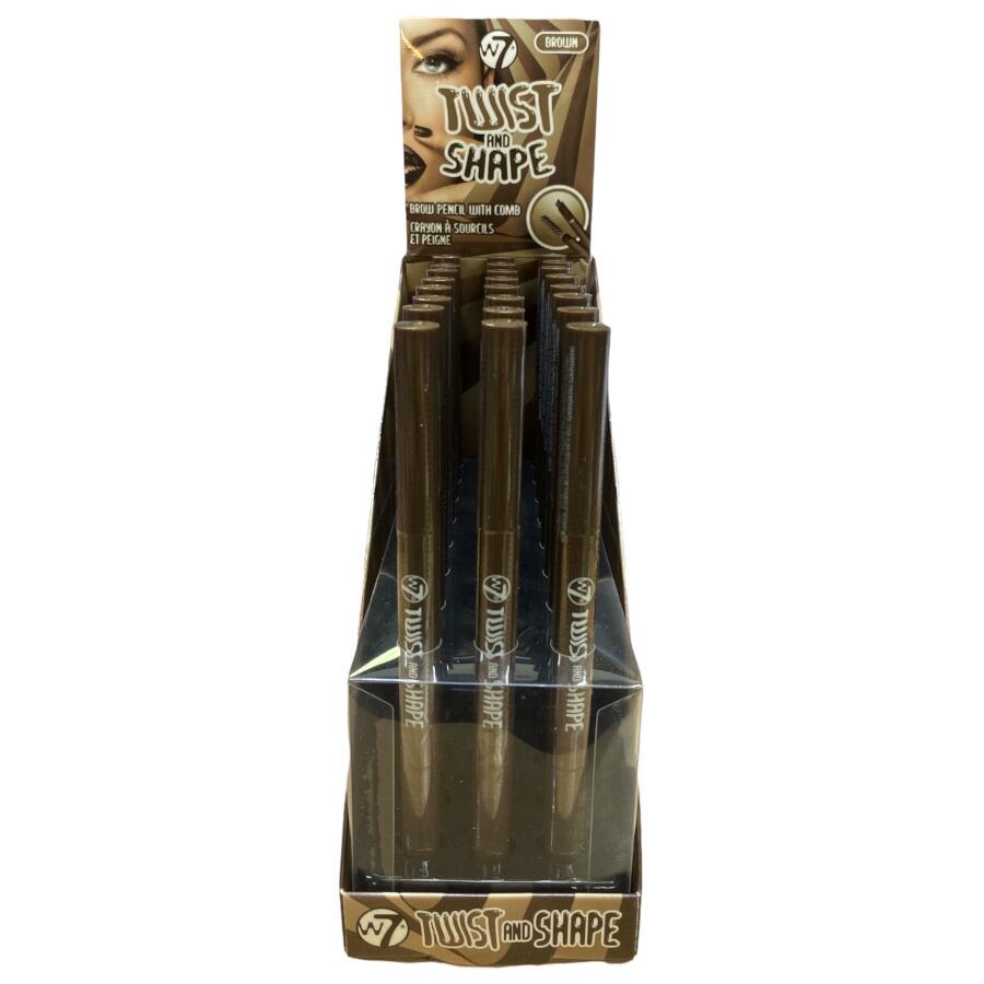 W7 Twist & Shape 2in1 Brow Pencil and Comb - Brown