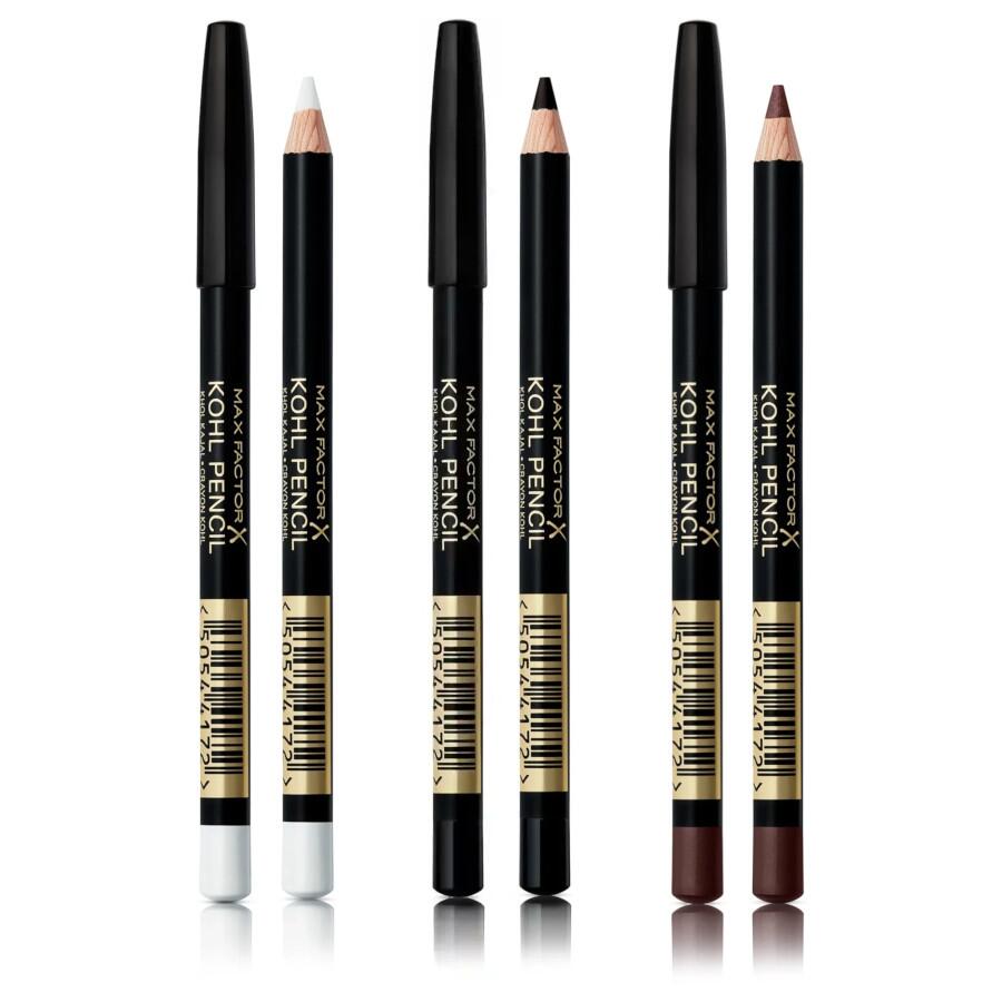 3x Max Factor Kohl Eye Liner Pencil - 020 Schwarz