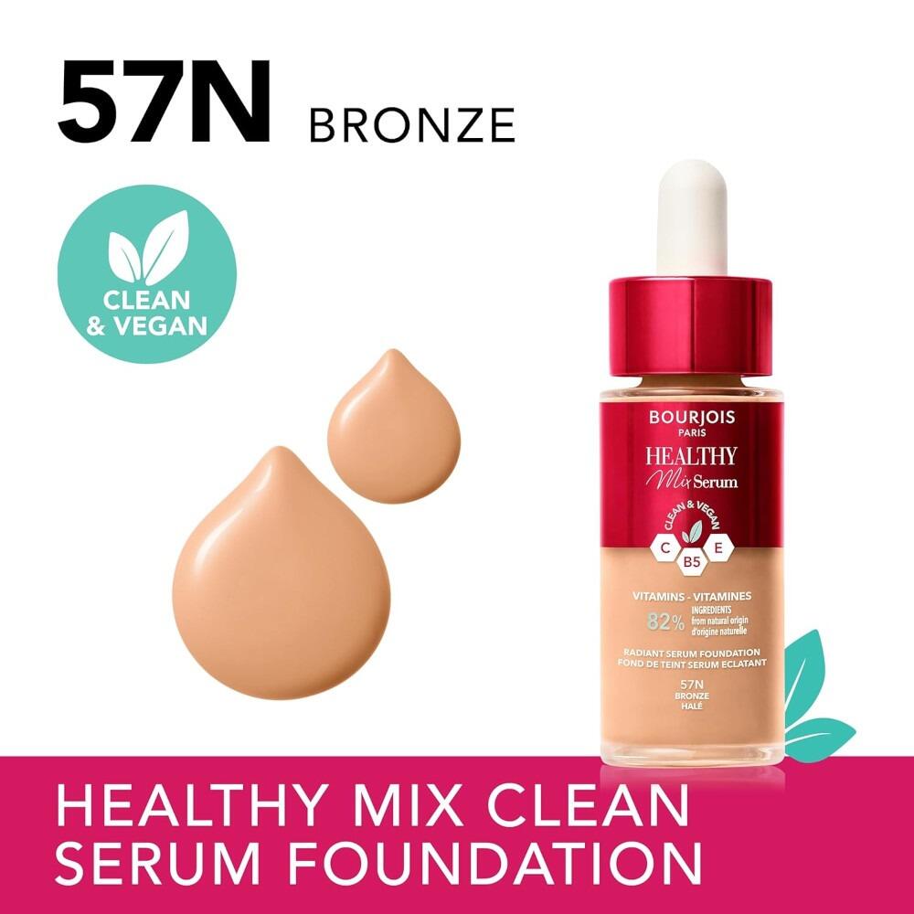 Bourjois Healthy Mix Radiant Serum Foundation - 57N Bronze