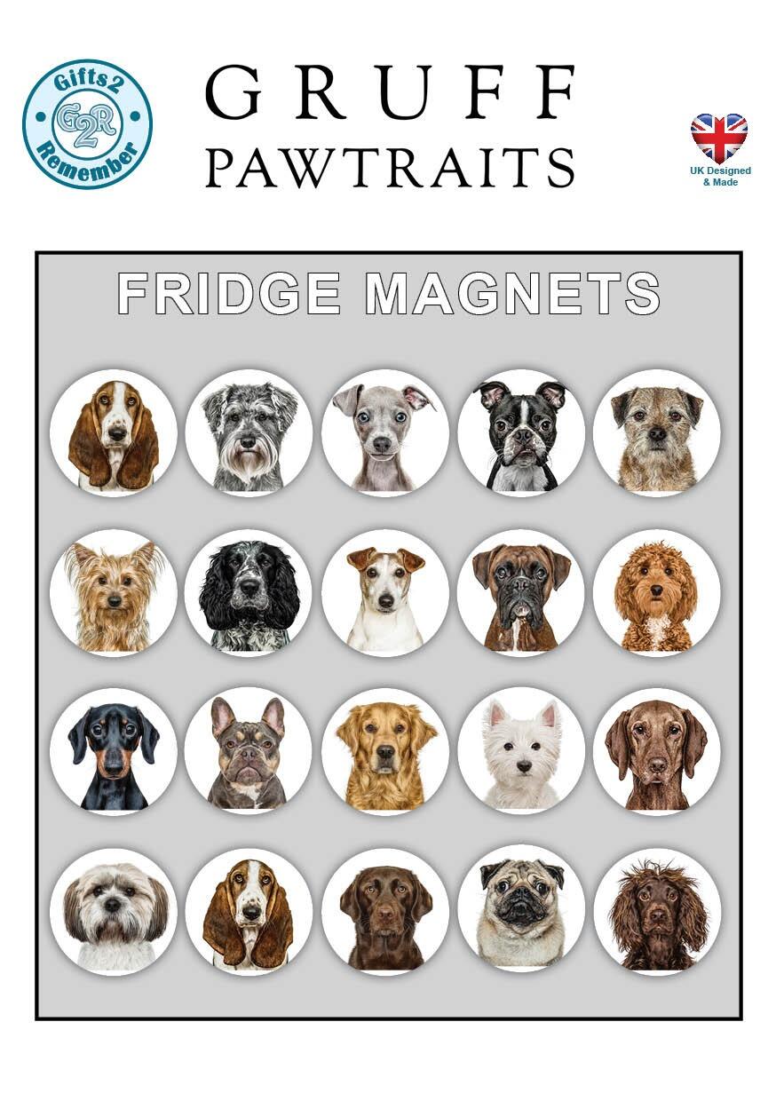 Bulk Fridge Magnets | Retail Starter Kit - Stunning Dog Fridge Magnets by Gruff Pawtraits