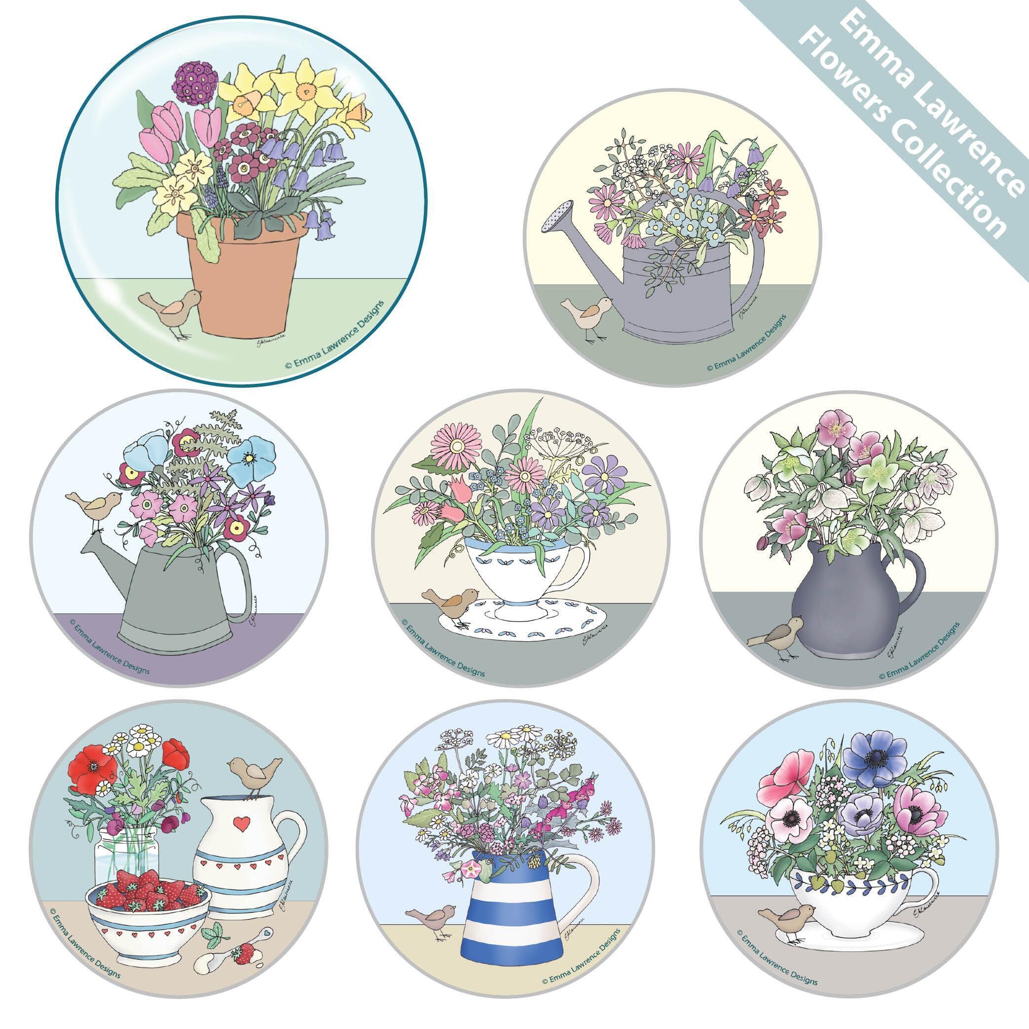 Fridge Magnet Gifts | Flowers Collection, Emma Lawrence Designs. Retail & Trade. Personalise Options