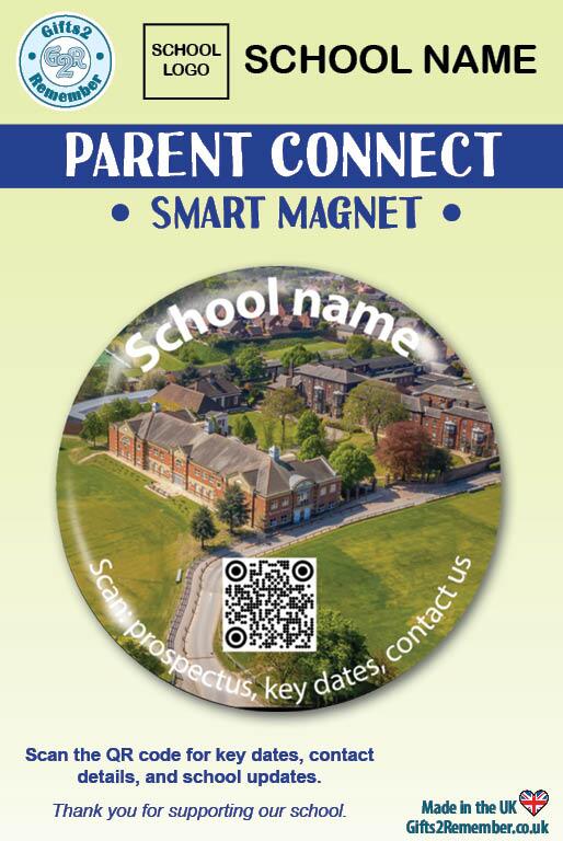 Fundraising for schools - smart custom magnets with QR codes.