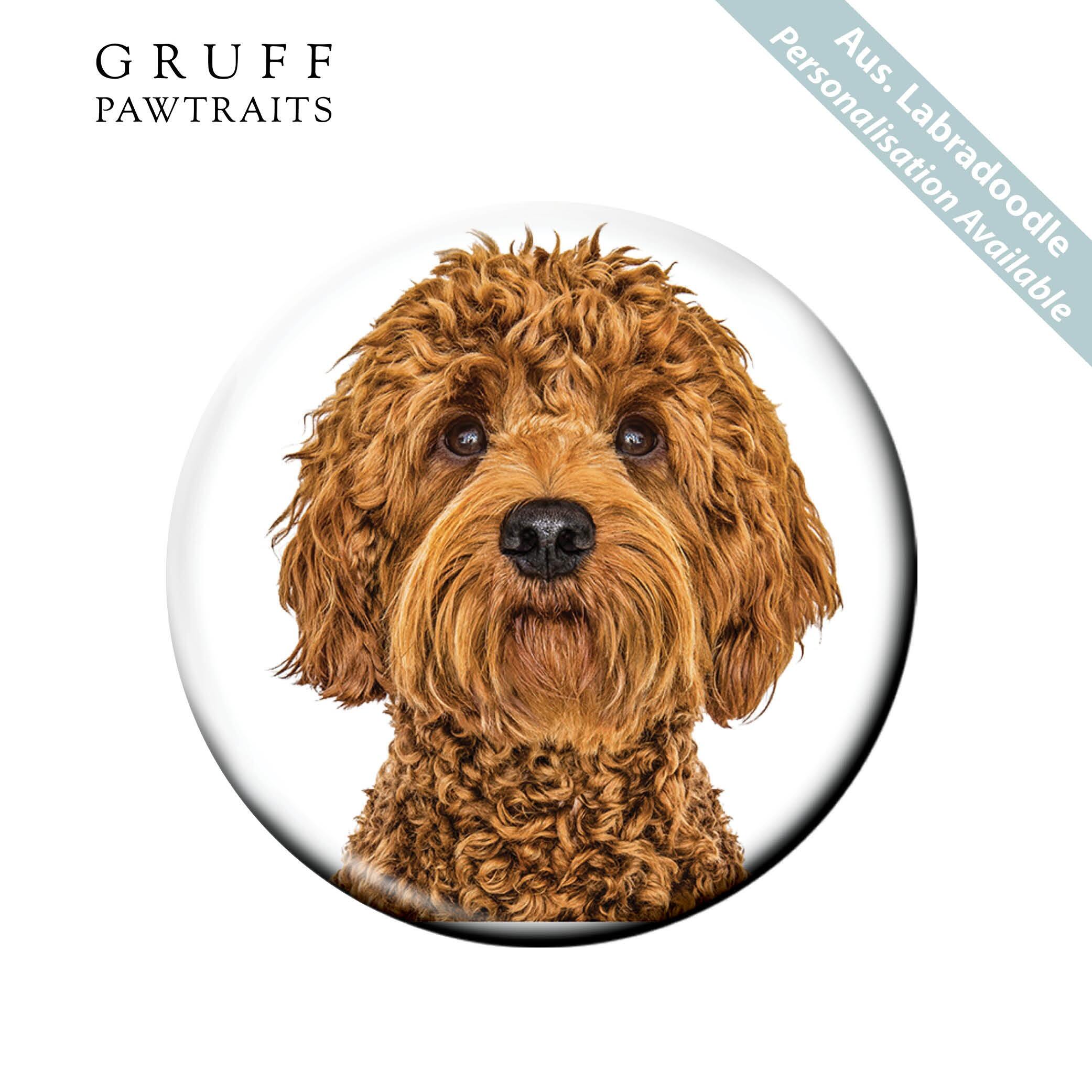 Bulk Fridge Magnets | Australian Labradoodle Dog Fridge Magnets by Gruff Pawtraits. Trade Prices