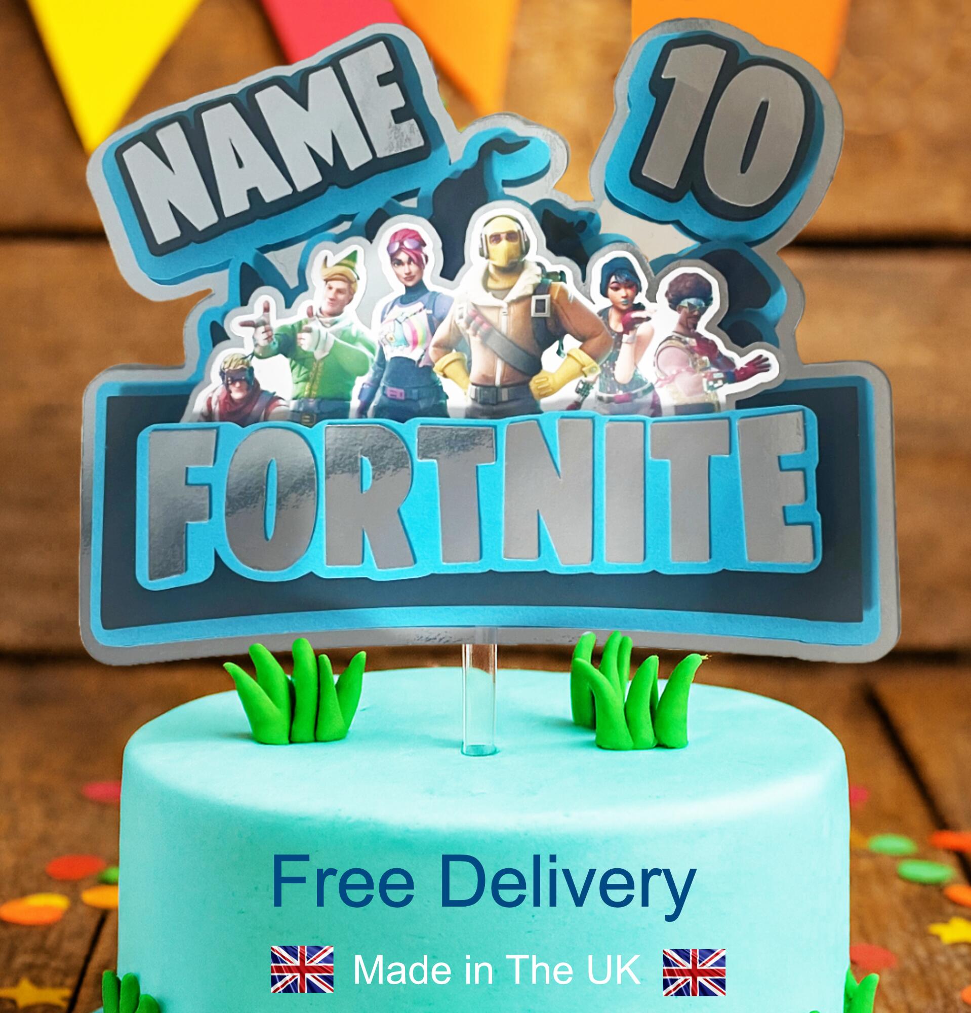 Fortnite cake topper, age and name
