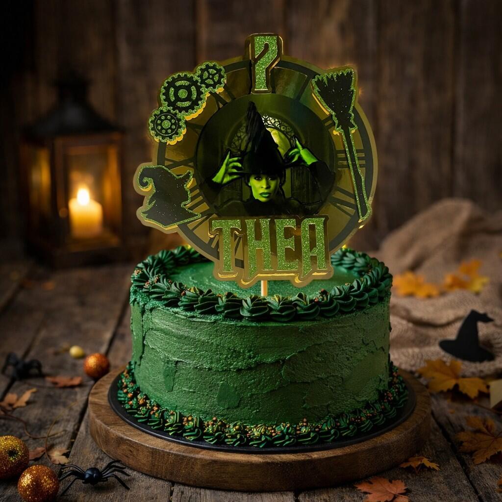 wicked cake topper in green