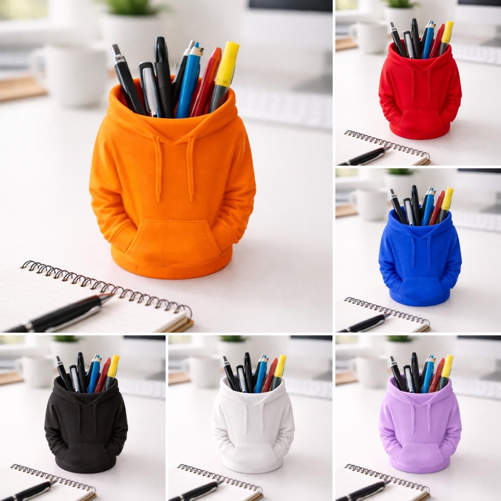 Image of the pen hoodie style pen pot in various colours