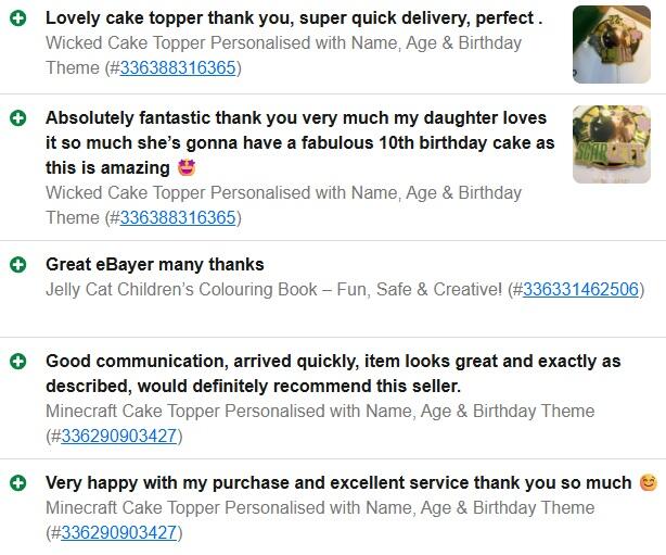 Handmade personalised cake toppers with 5-star customer reviews