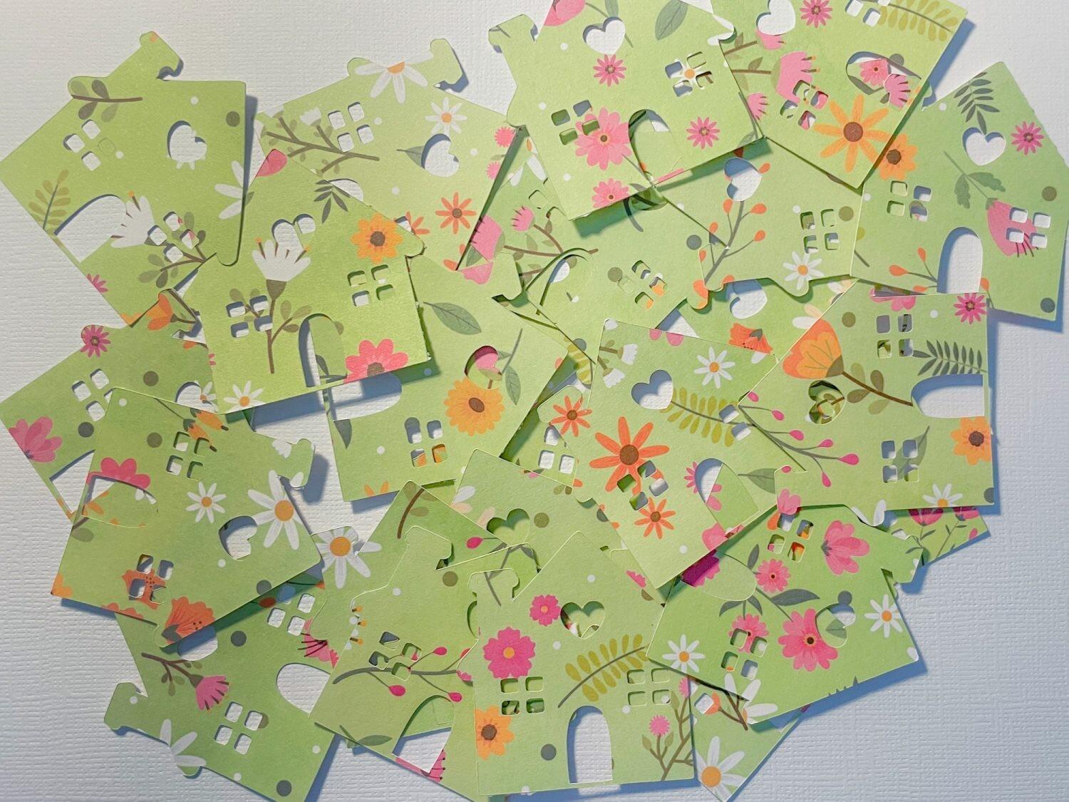Floral House-Shaped Card Embellishments 1