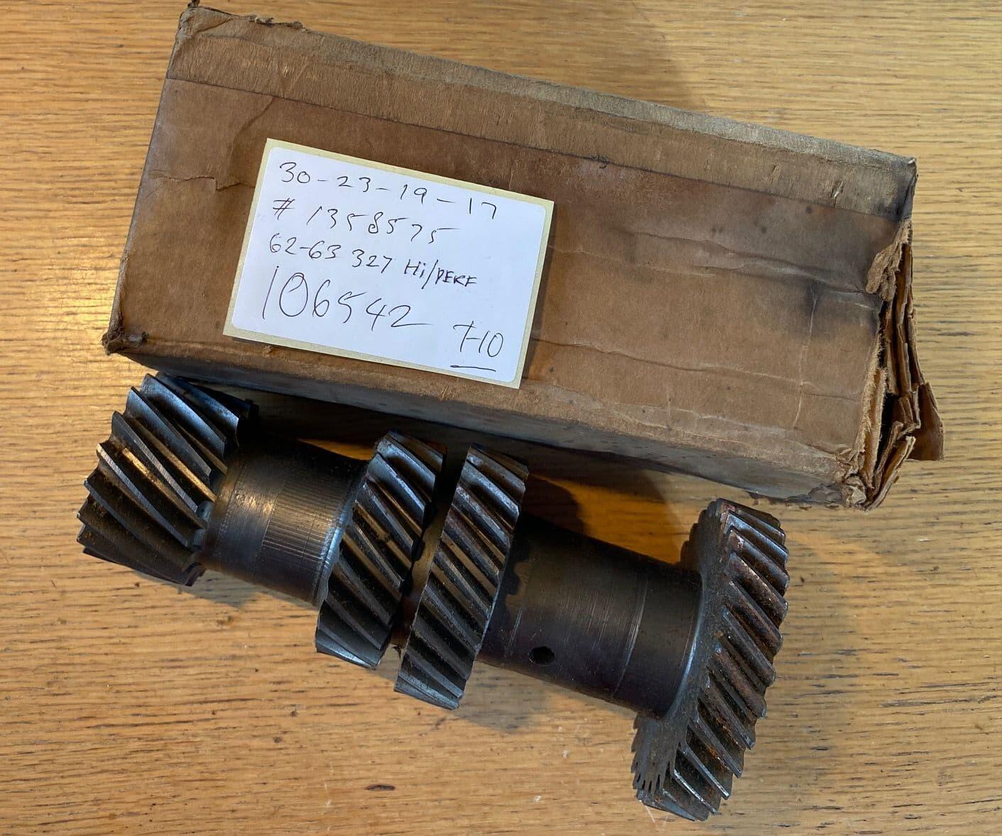 1962-63 Borg Warner T-10 GM 1358575 GEAR CLUSTER 30-23-19-17 new