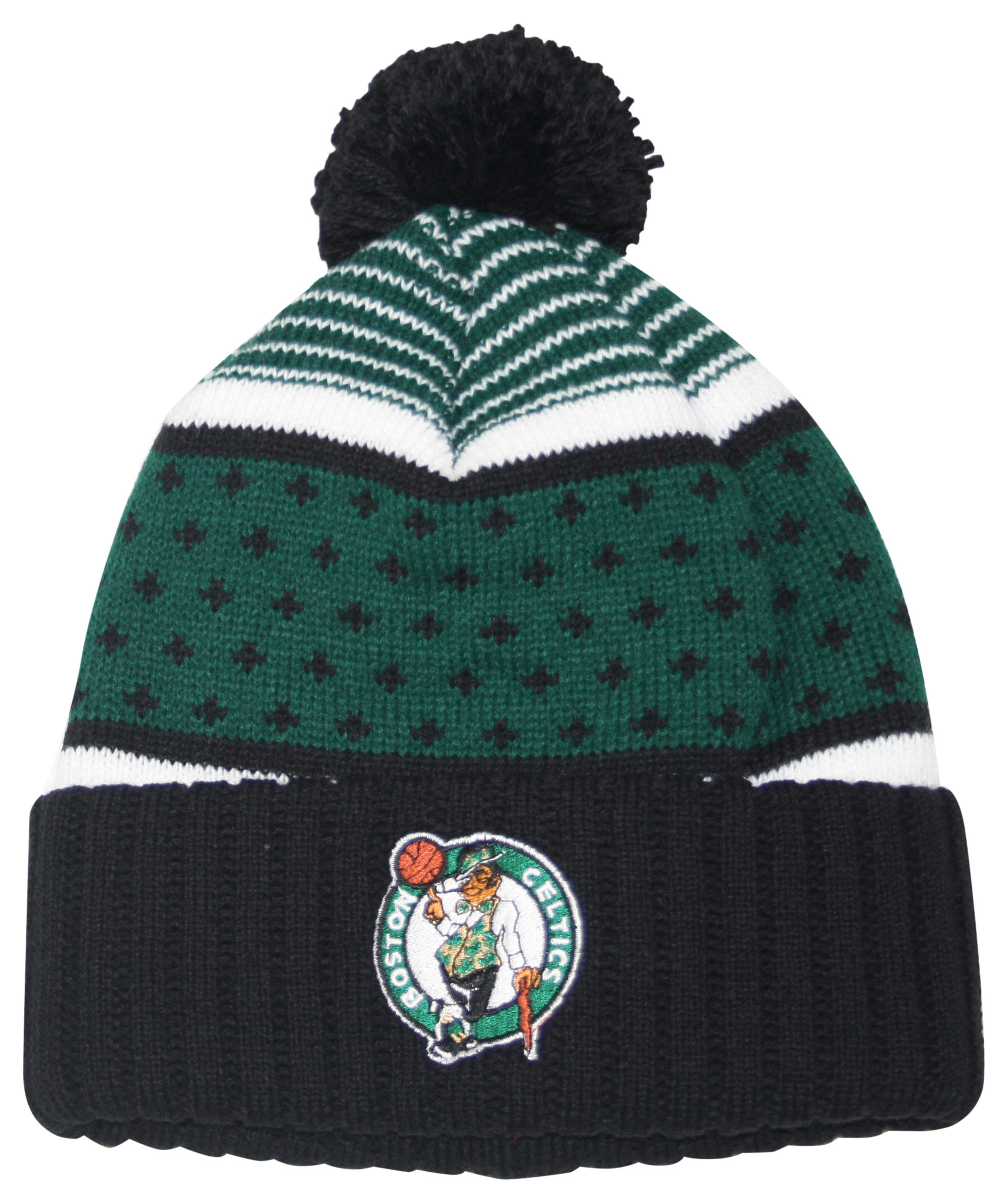 Mitchell & Ness | Boston Celtics Black The Highlands Cuffed Pom Beanie