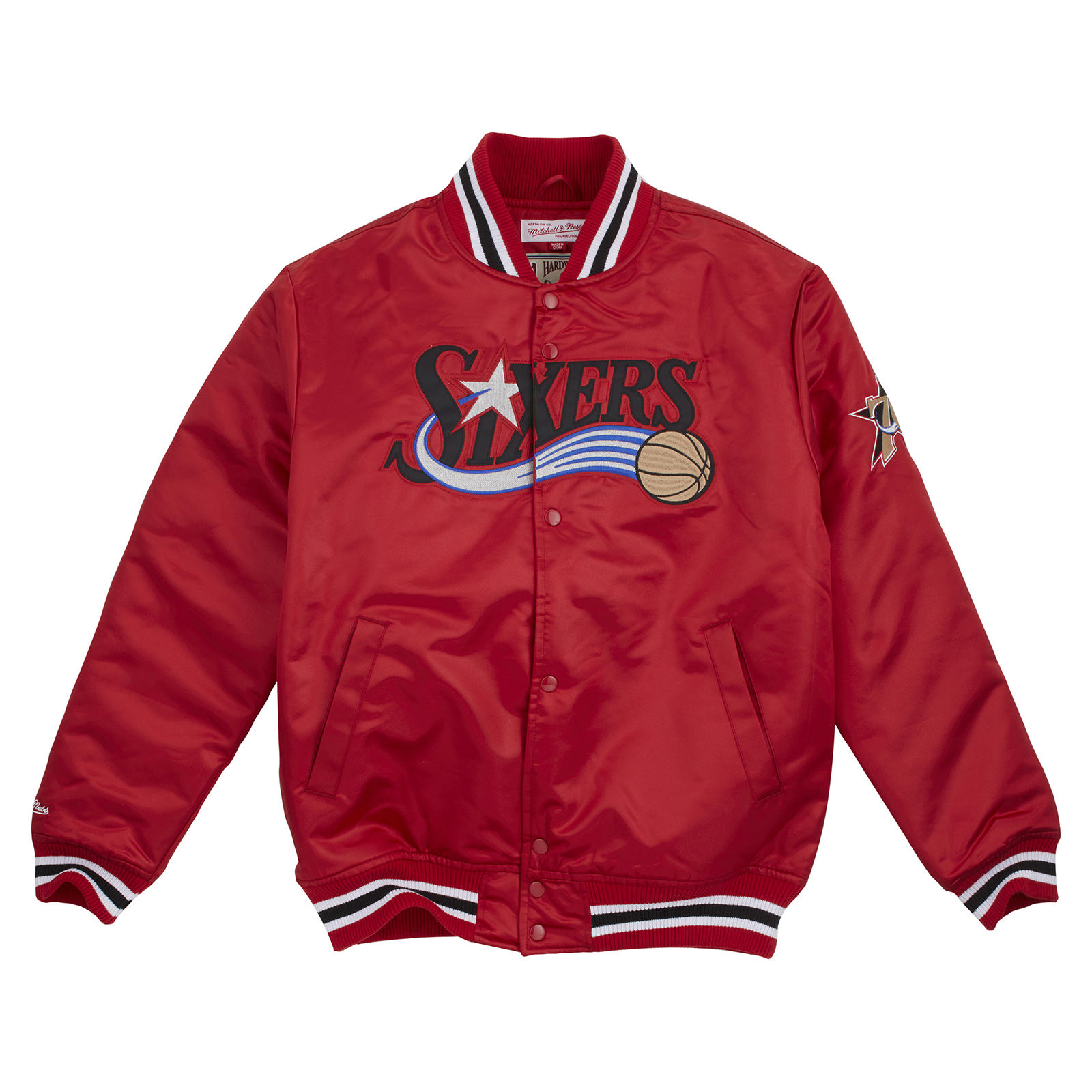 Mitchell & Ness Nostalgia Co. | Philadelphia 76ers Wordmark Satin Jacket