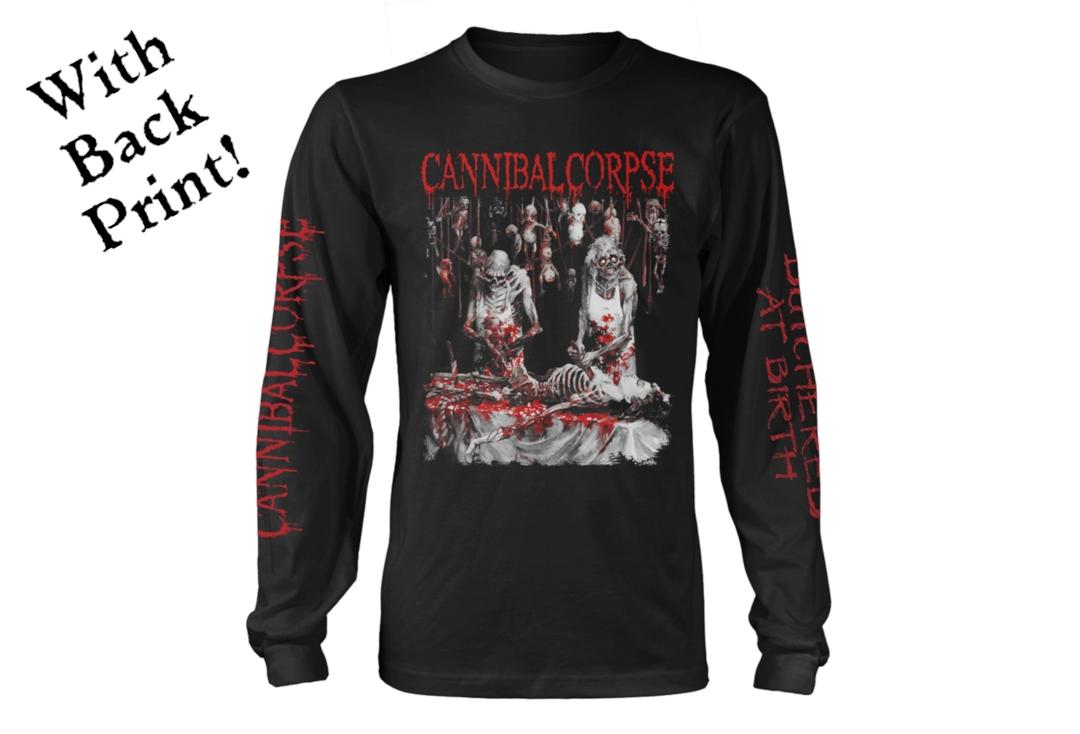 Official Band Merch | Cannibal Corpse - Butchered At Birth Men's Official Long Sleeve T-Shirt - Front