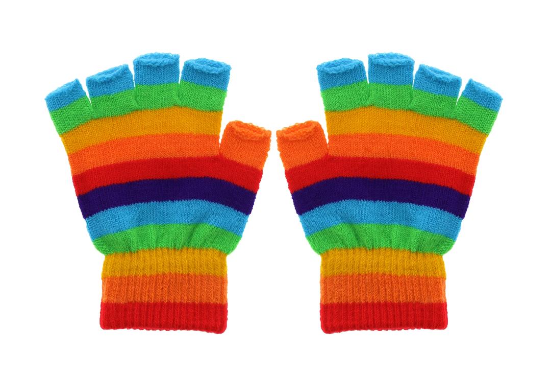 Void Clothing | Rainbow Stripe Fingerless Gloves