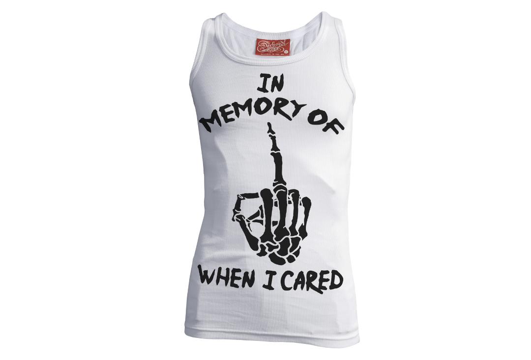 Darkside Clothing |  In Memory Of When I Cared White Unisex Beater Vest