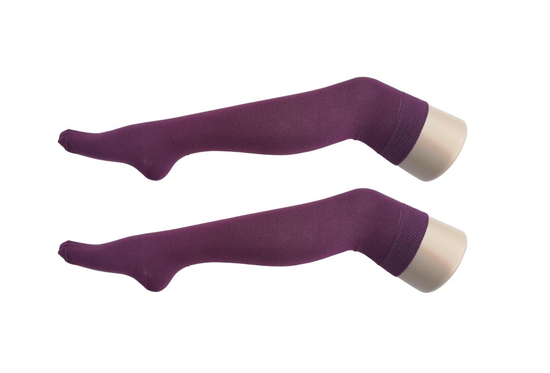 Macahel | Plain Purple Over The Knee Socks