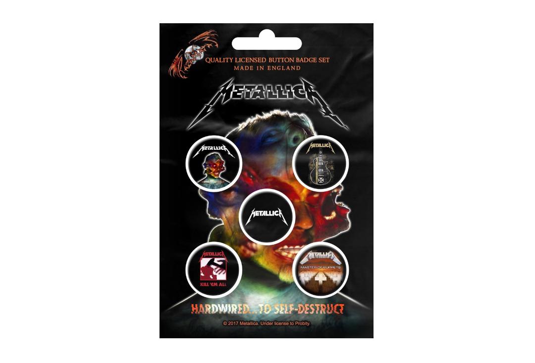 Official Band Merch | Metallica - Hardwired To Self Destruct Button Badge Pack