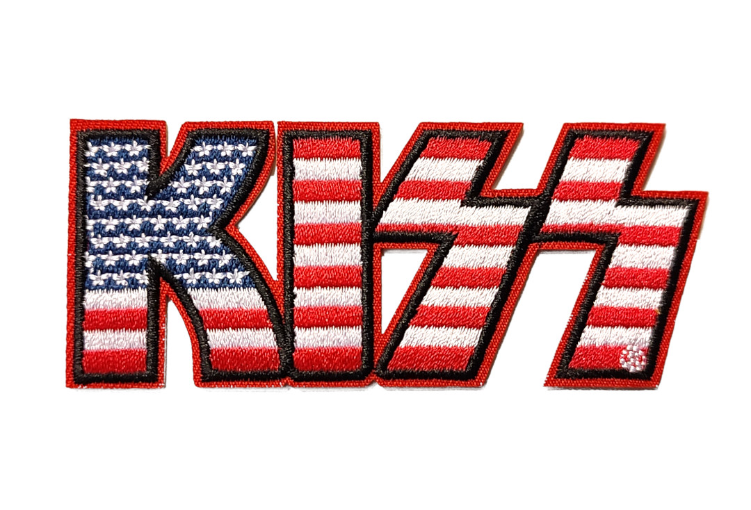 Official Band Merch | Kiss - American Flag Logo Woven Patch