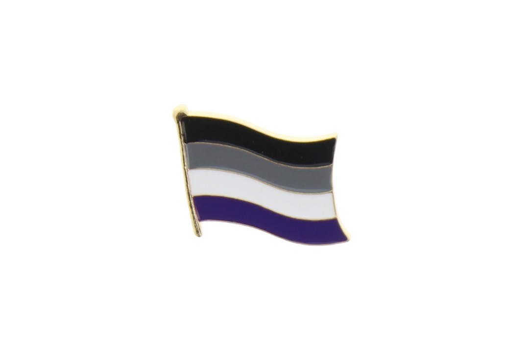 Void Clothing | Asexual Pride Wavy Flag Metal Pin Badge