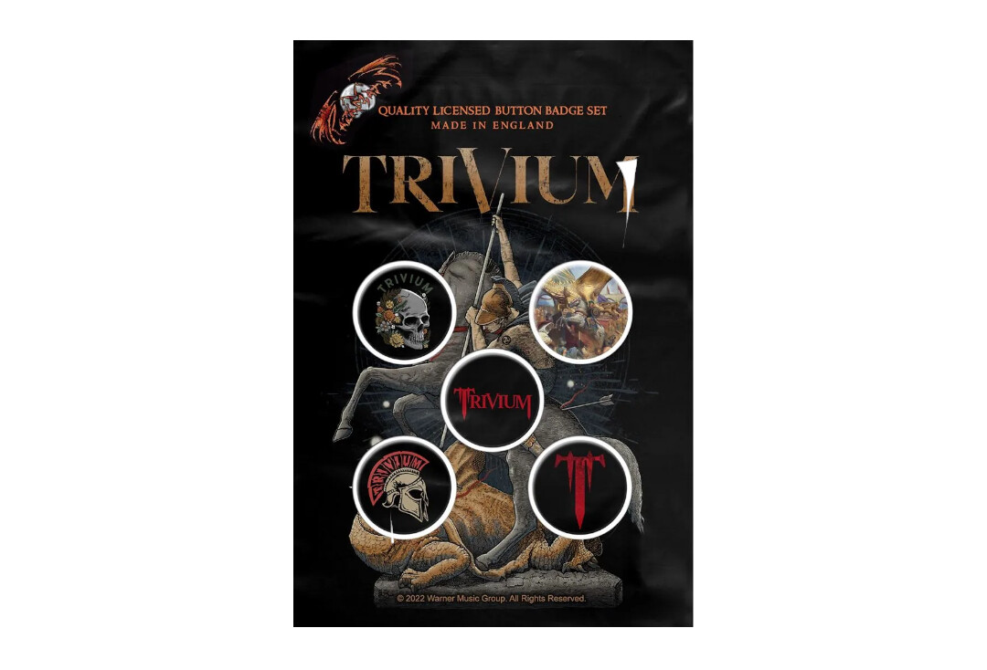 Official Band Merch | Trivium - In The Court Of The Dragon Button Badge Pack