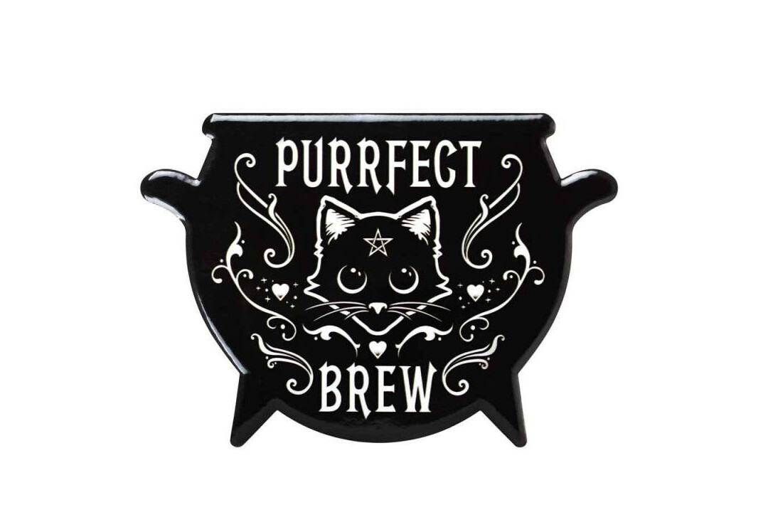 Alchemy Gothic | Purrfect Brew Shaped Ceramic Coaster