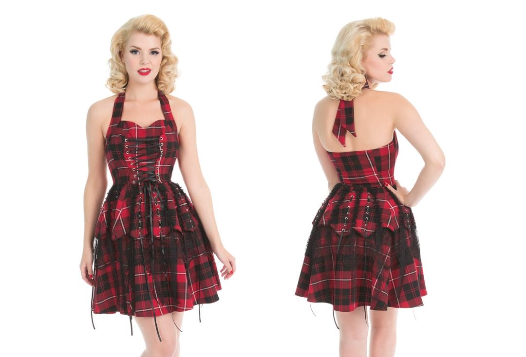 Hearts & Roses | Red Tartan 4142 Laces Dress - Back & Front View