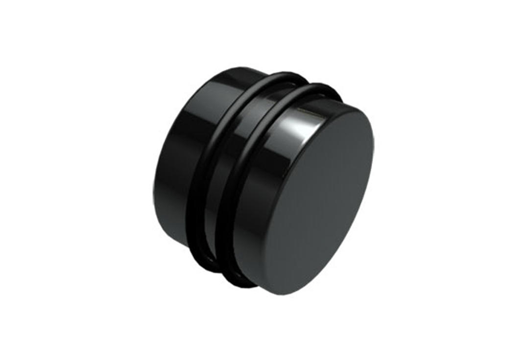 Body Jewellery | Black Acrylic Silicone Banded Plug - 3mm to 30mm