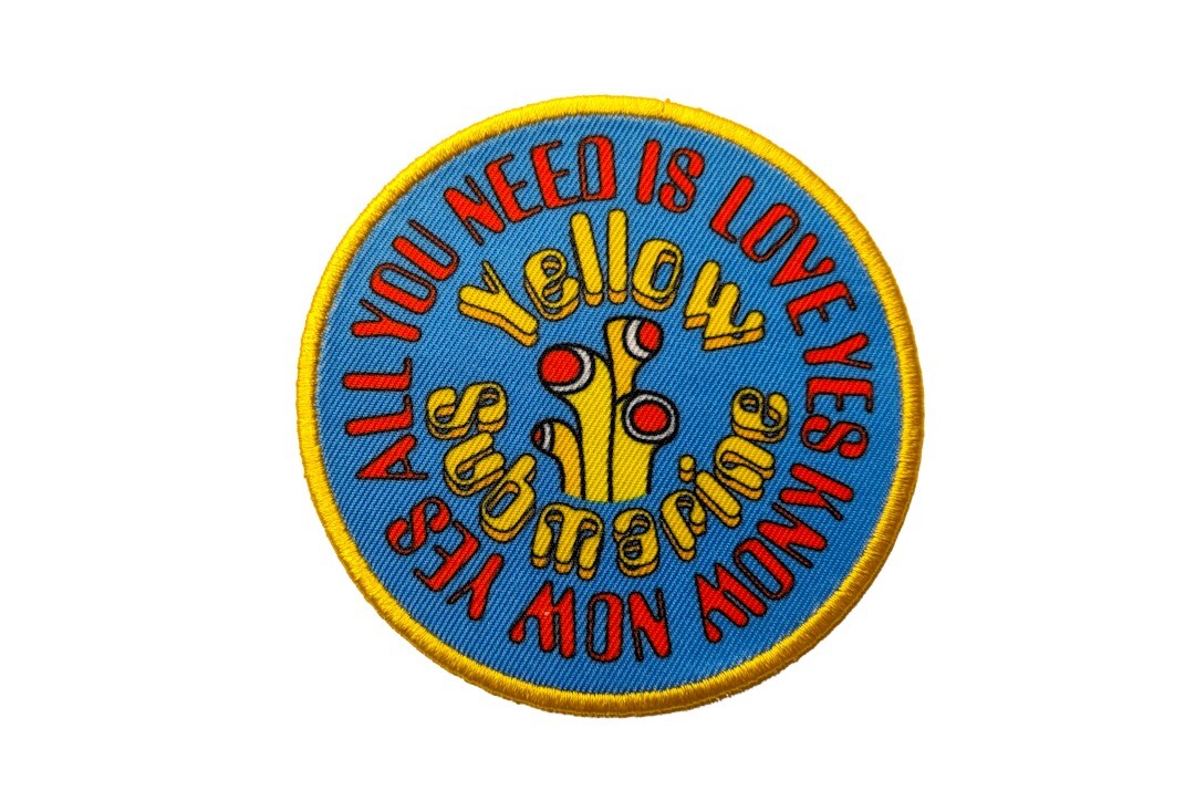 Official Band Merch | The Beatles - Circular Yellow Submarine All You Need Is Love Woven Patch