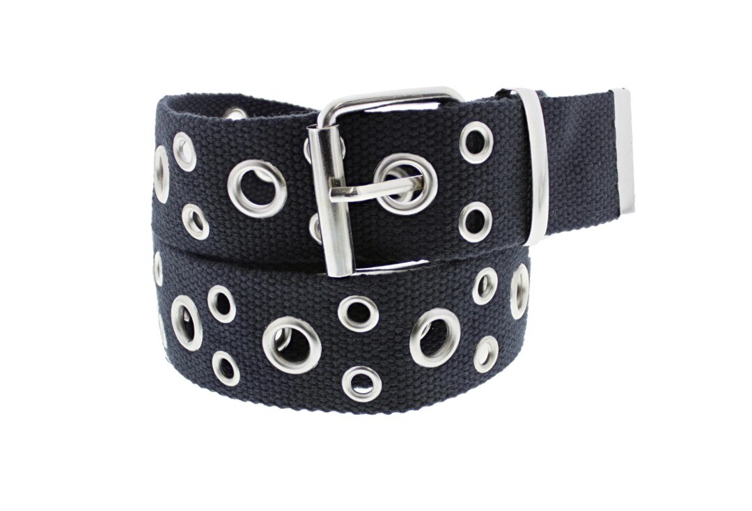 Black Alternate Eyelet Webbing Belt