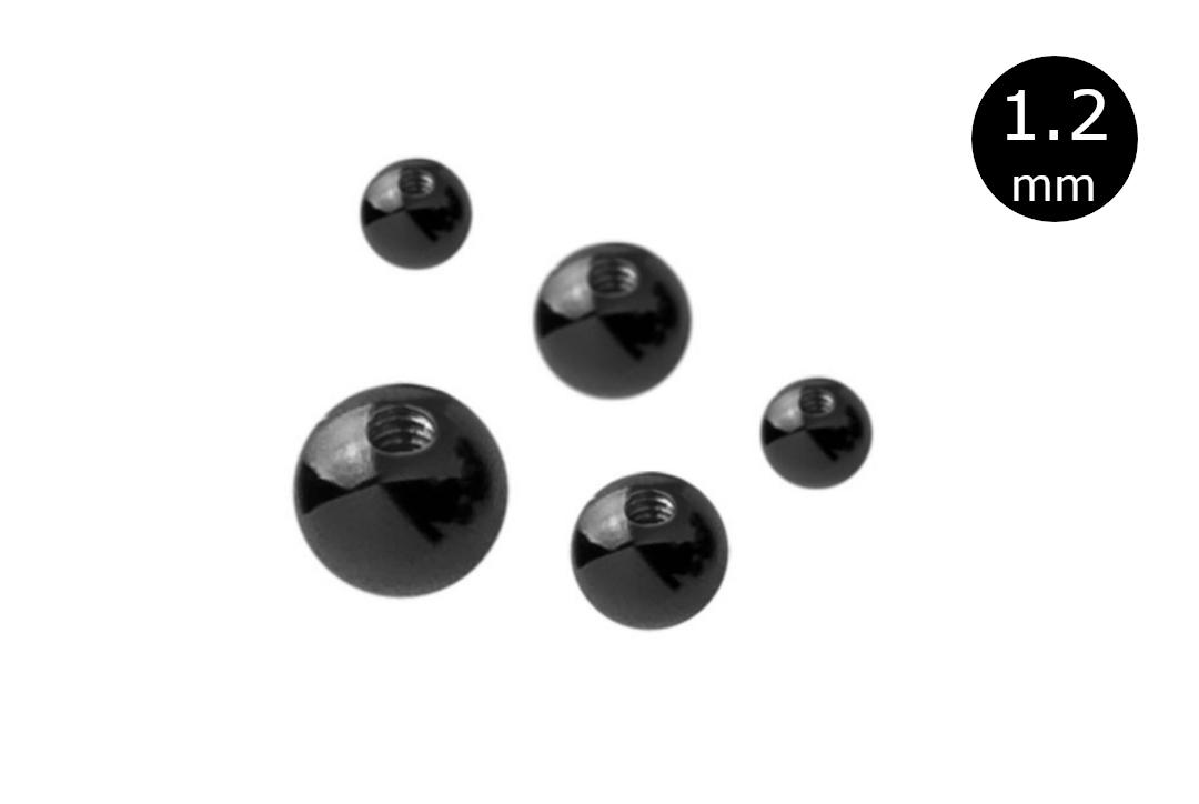 Body Jewellery | Black PVD Surgical Steel Threaded Ball 1.2mm
