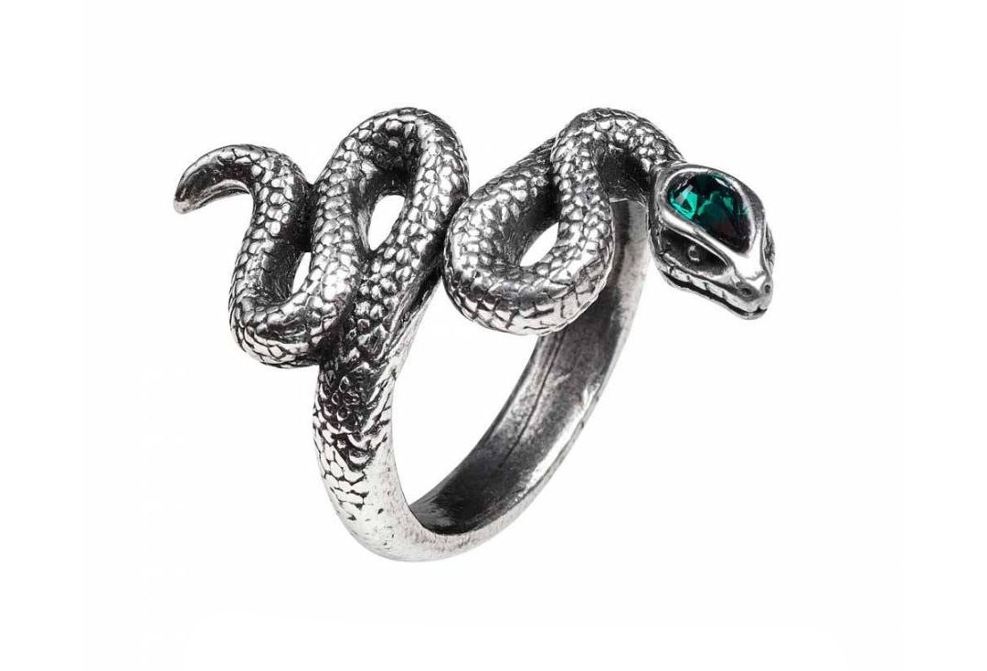 Psalm 68 Snake Alchemy Gothic Pewter Ring - Main