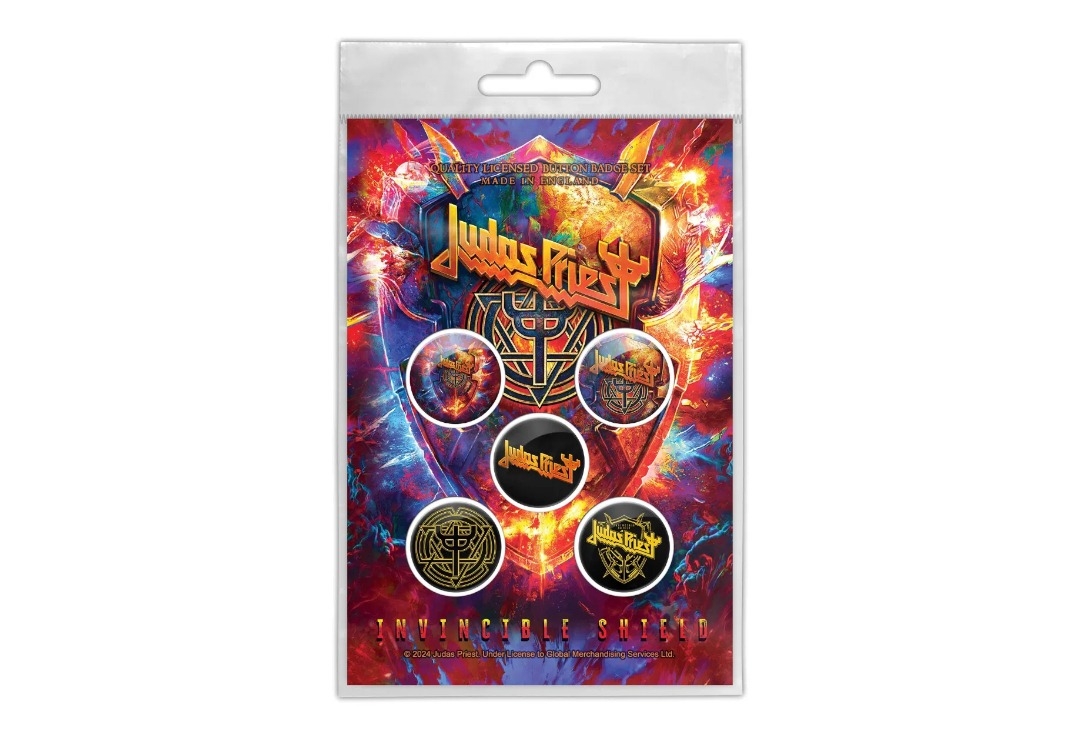 Judas Priest - Invincible Shield Official Button Badge Pack