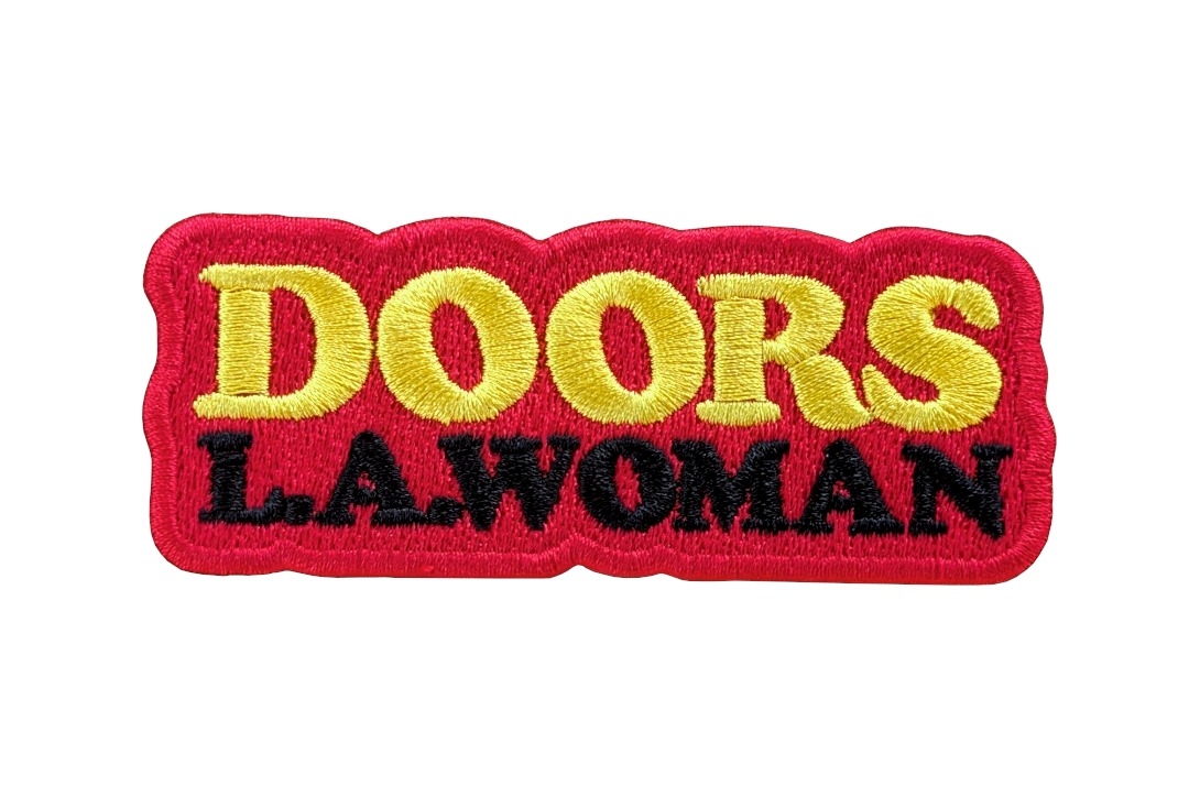 The Doors - Red Text Logo L.A. Woman Iron On Embroidered Patch