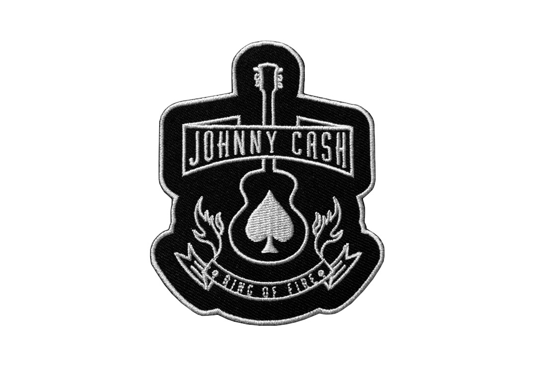 Johnny Cash - Guitar (Ring Of Fire) Iron On Embroidered Patch
