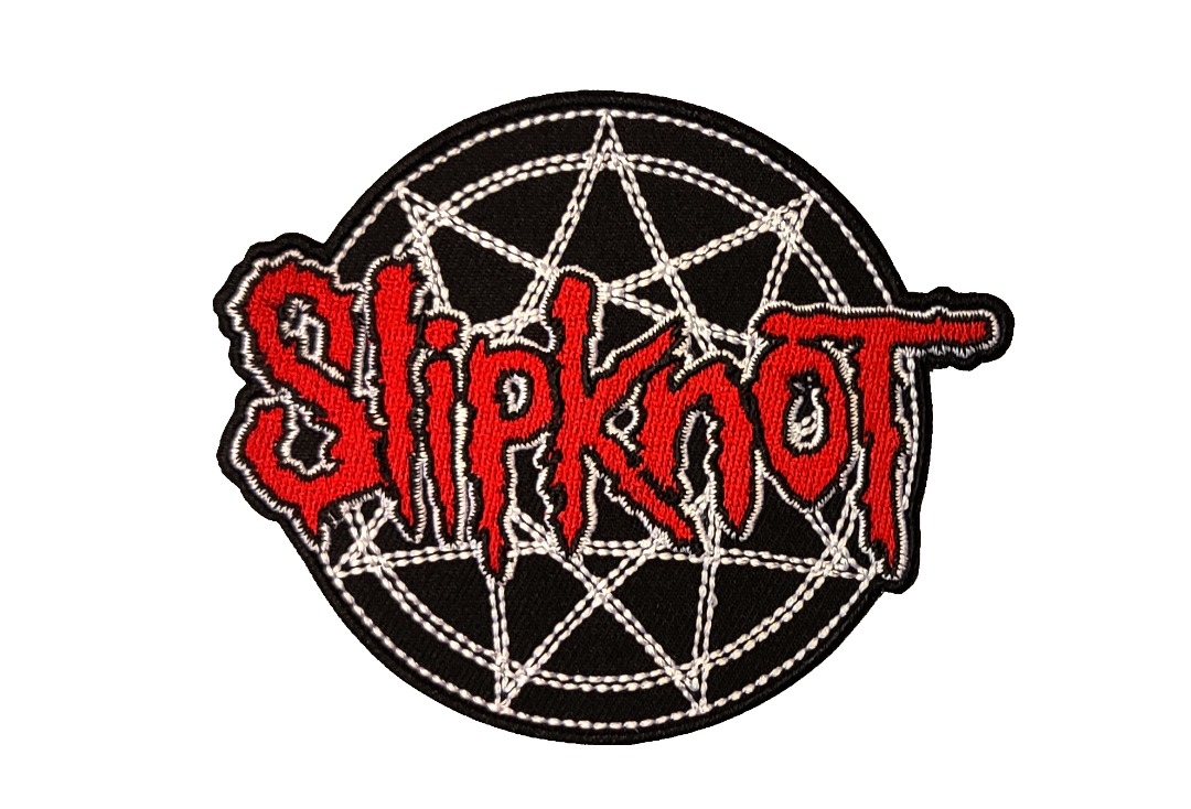 Slipknot - Cut Out Red Logo & Nonagram Iron On Embroidered Patch