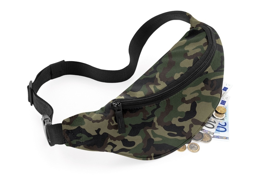 Jungle Camo Double Pocket Bum Bag