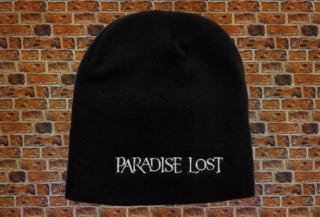Paradise Lost - White Logo Embroidered Official Knitted Beanie Hat