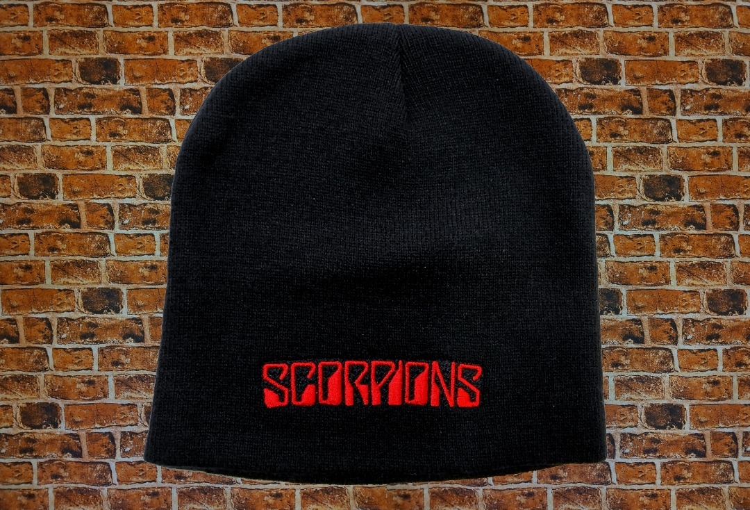 Scorpions - Red Logo Embroidered Official Knitted Beanie Hat