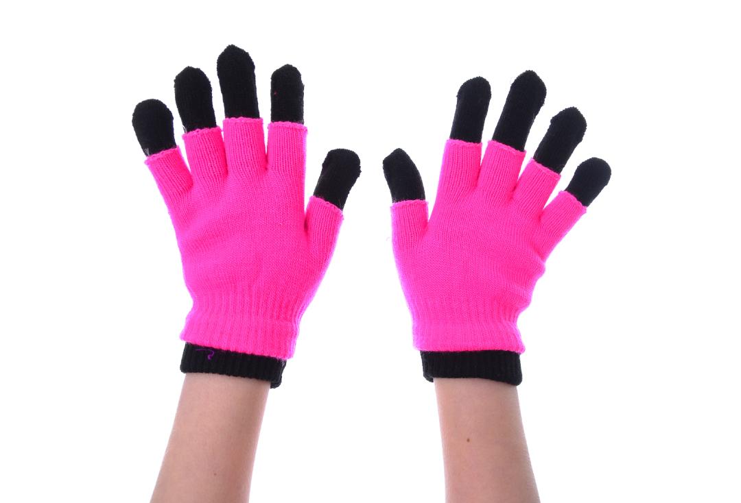 Poizen Industries | Pink & Black Double Gloves