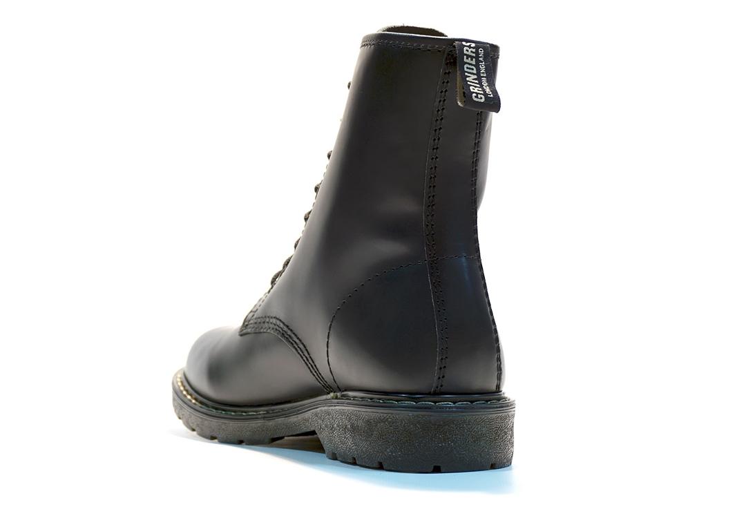 Grinders | Cedric Women's Black Leather Boots - Back Side View