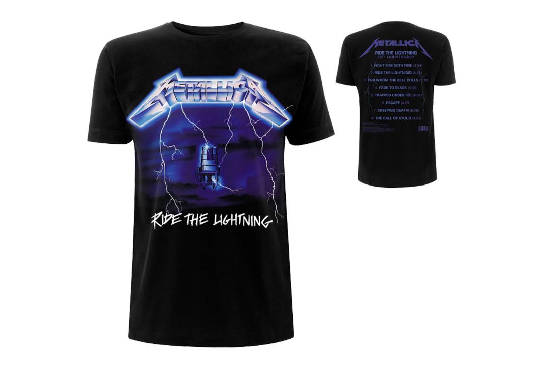 Official Band Merch | Metallica - Ride The Lightning (Tracks) Men's Short Sleeve T-Shirt