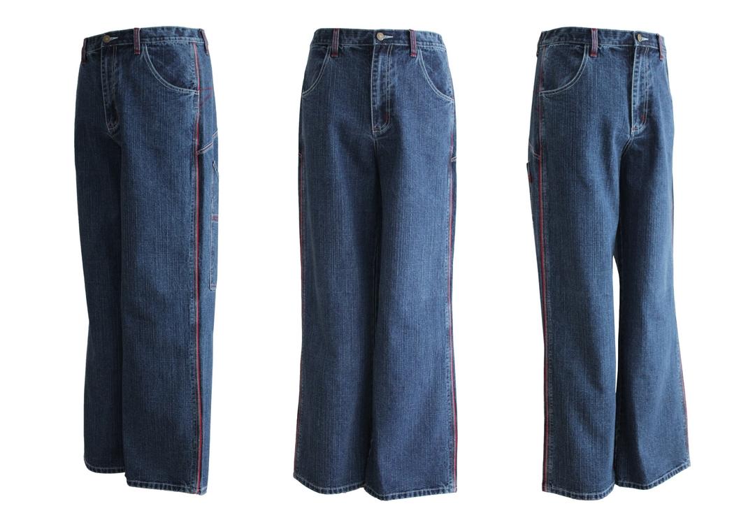 Deep Blue Blunt Pocket Oxyzone Baggy Skate Jeans