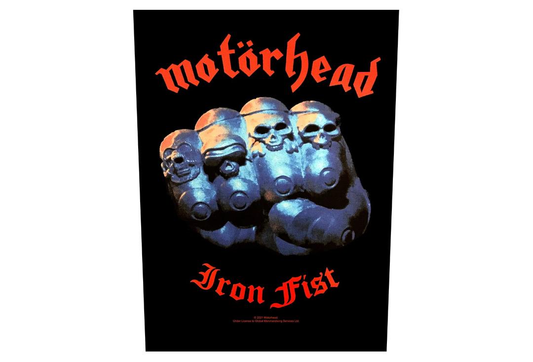 Official Band Merch | Motorhead - Iron Fist Printed Back Patch