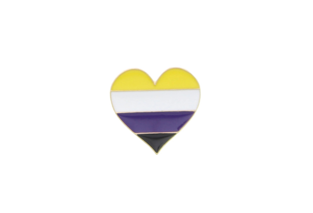 Void Clothing | Non-Binary Pride Heart Metal Pin Badge