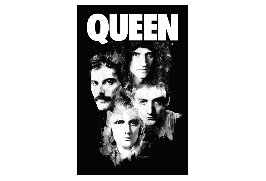Official Band Merch | Queen - Faces Printed Textile Poster