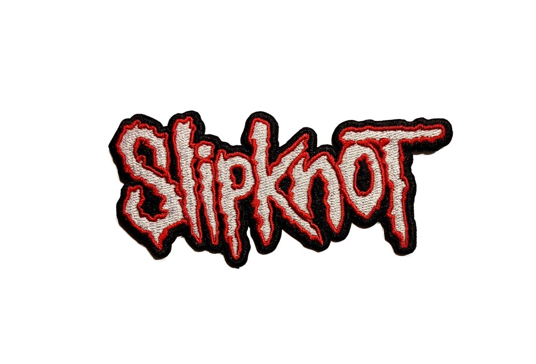 Official Band Merch | Slipknot - Red Border Cut Out Logo Woven Patch