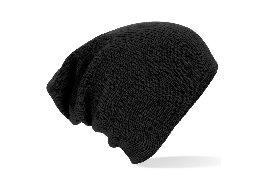 Void Clothing | Black Long Slouch Beanie Hat